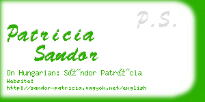 patricia sandor business card